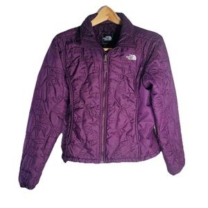 North Face Thermo Jacket Womens SZ S Lily Purple Insulated Quilted leaf pattern